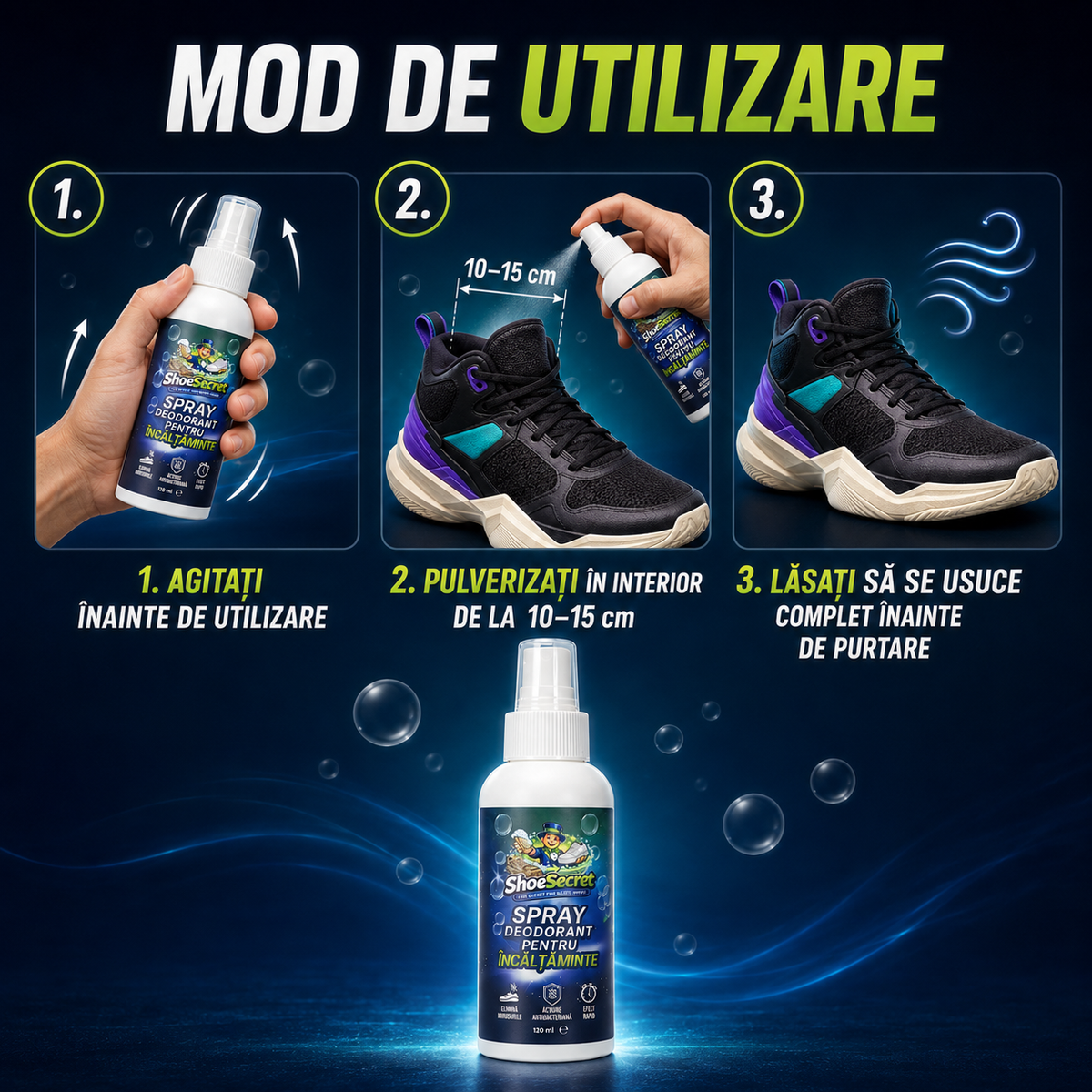 Spray Deodorant ShoeSecret™ pentru încălțăminte