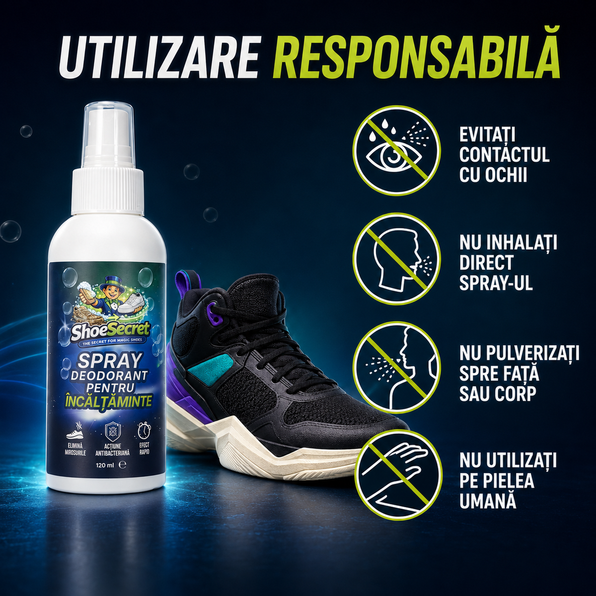 Spray Deodorant ShoeSecret™ pentru încălțăminte