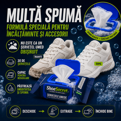 Șervețele umede pentru încălțăminte ShoeSecret™