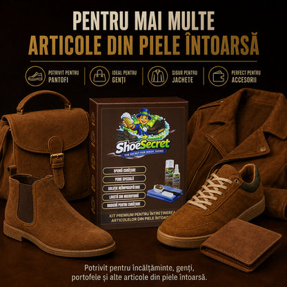 Kit Premium ShoeSecret™ pentru întreținerea articolelor din piele întoarsă