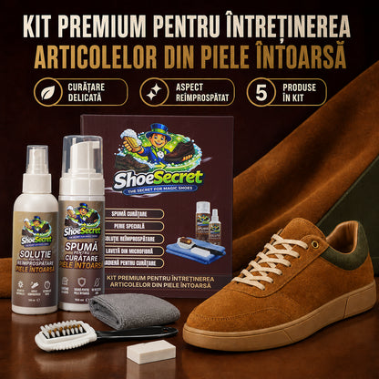 Kit Premium ShoeSecret™ pentru întreținerea articolelor din piele întoarsă