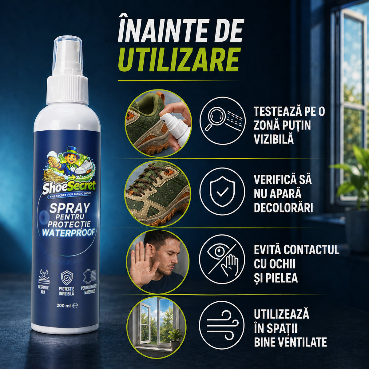 Spray Protecție Waterproof ShoeSecret™ pentru încălțăminte și diverse materiale